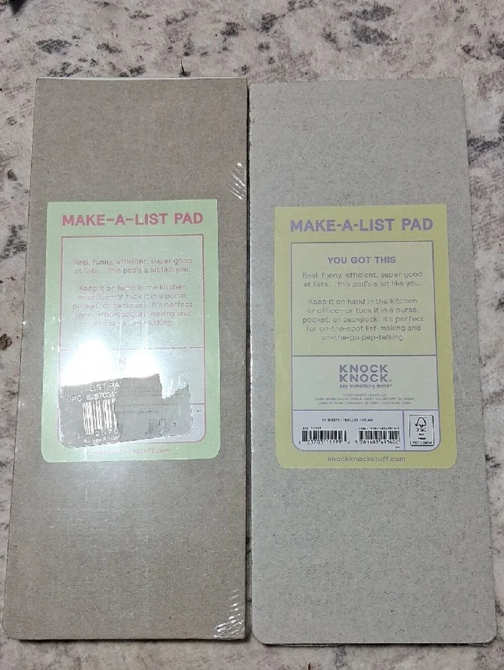 ⏰️3/$10 Knock Knock Pastel Green & Pastel Yellow Notepad Duo